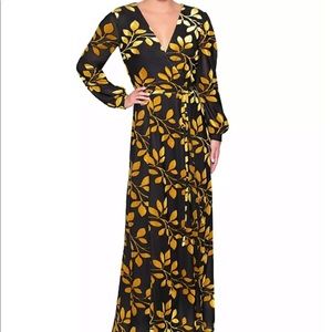 Christian Siriano black & gold dress